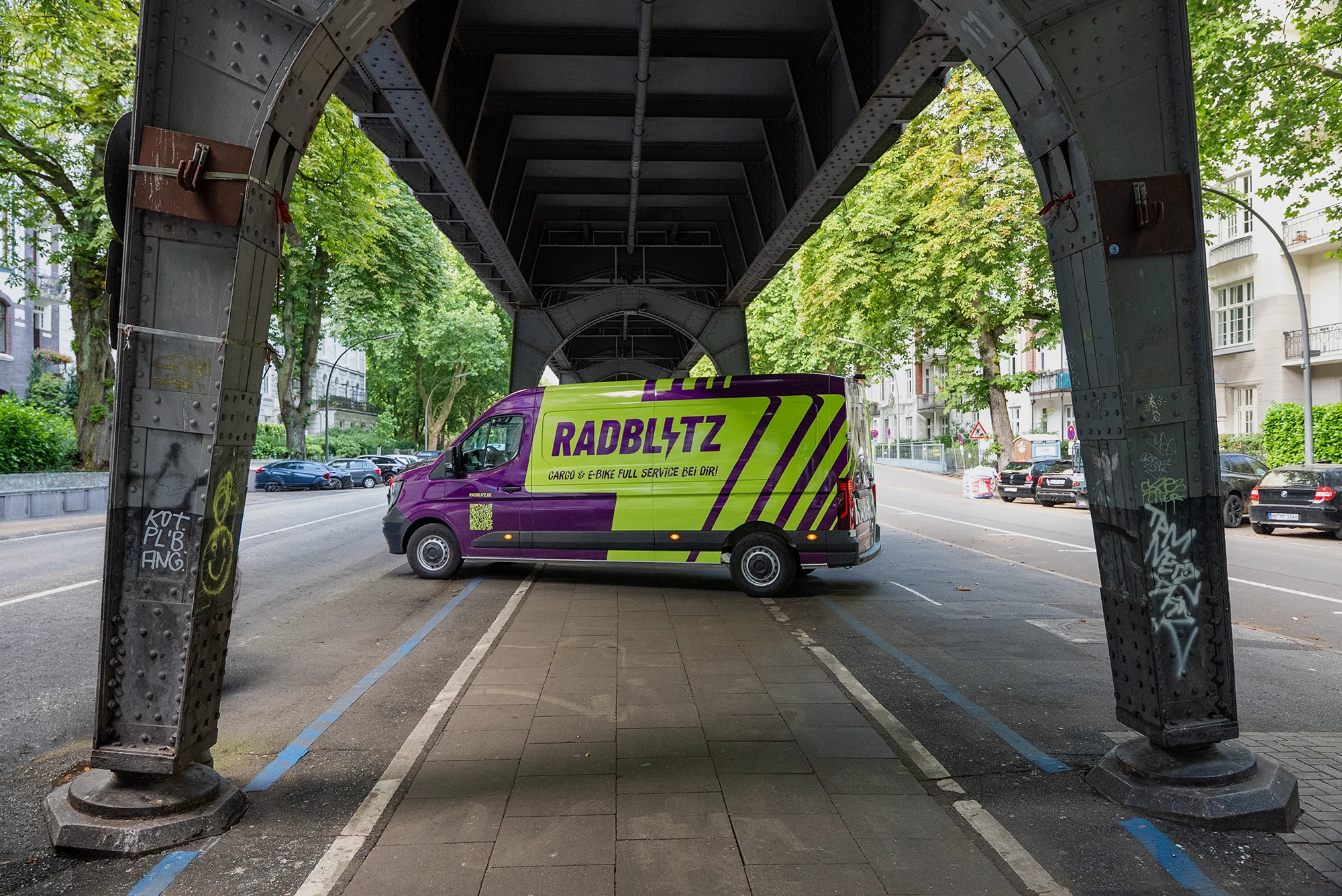 Mobiler Radblitz Service-Transporter für E-Bike und Lastenrad Reparaturen in Hamburg-Hoheluft